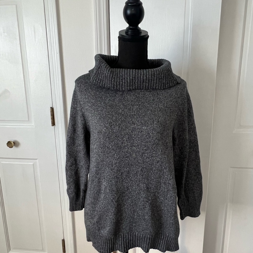 Charter Club Dark Gray Cowl Neck Sweater
